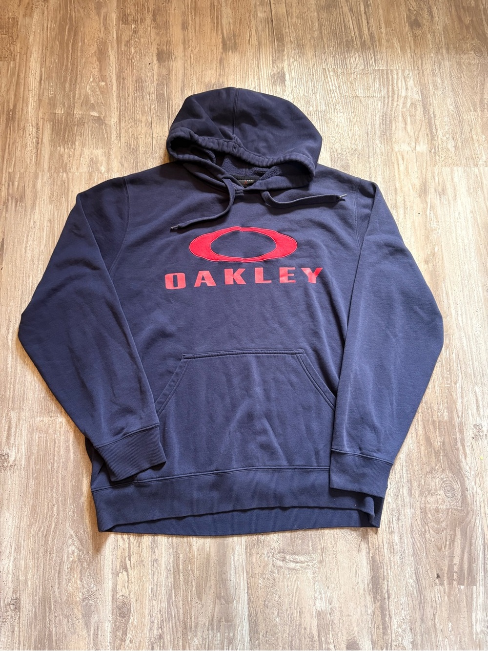 Oakley Navy Hoodie with Red Logo